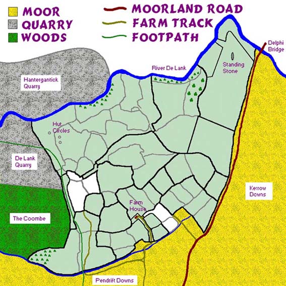 Map of the farm showing the river.